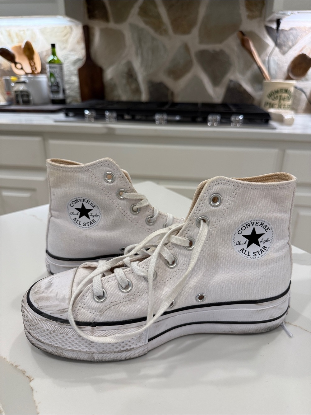 Converse White High Top Canvas All Star Sneakers